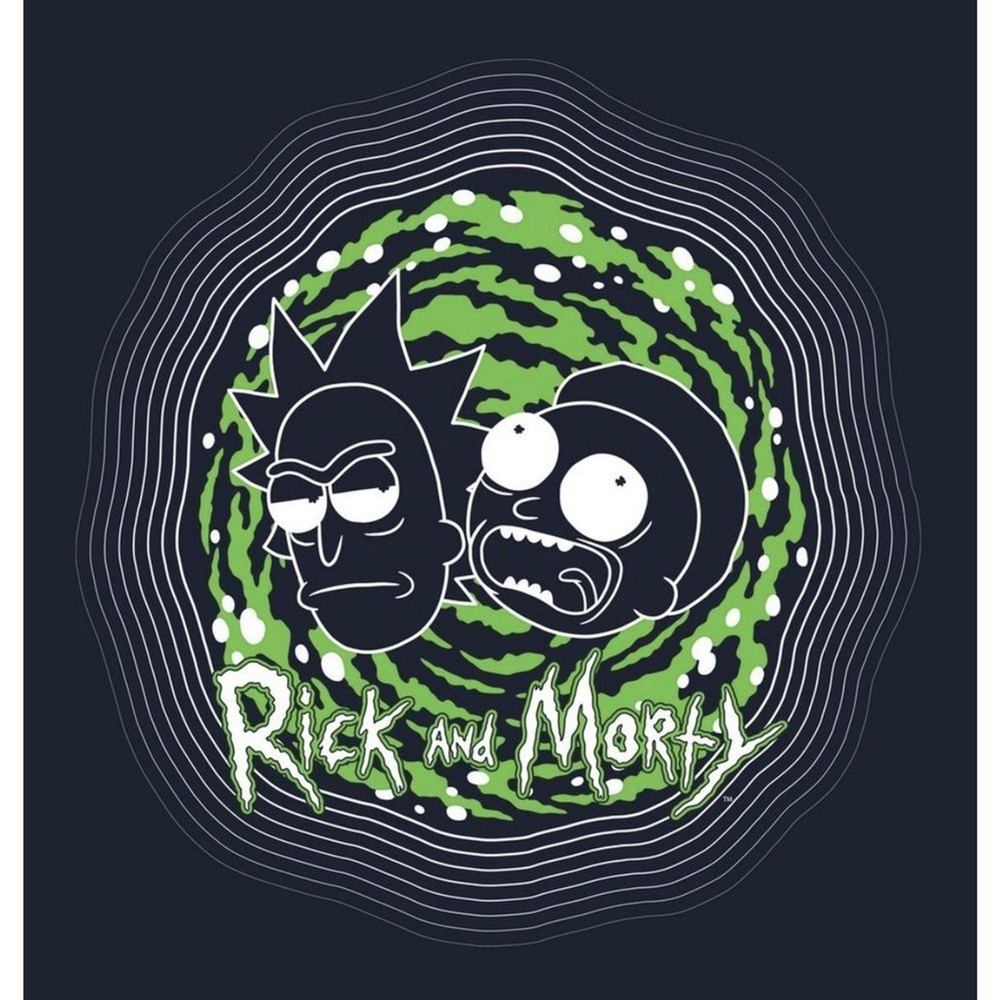 Rick and Morty Mens Shirt XL Green Portal Outline Unisex T-Shirt Navy NWT - Picture 3 of 12